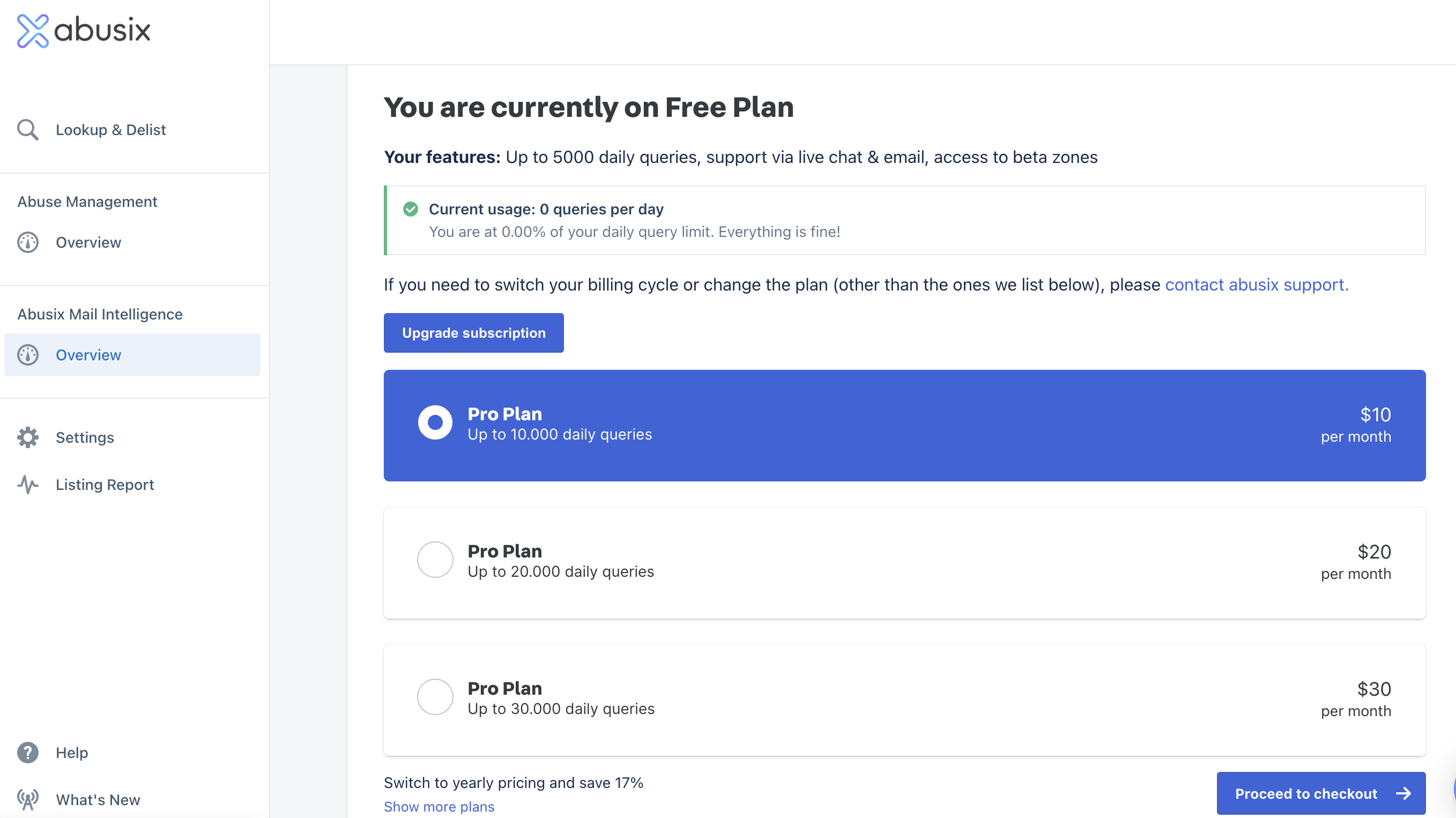 screenshot of Abusix Mail Intelligence